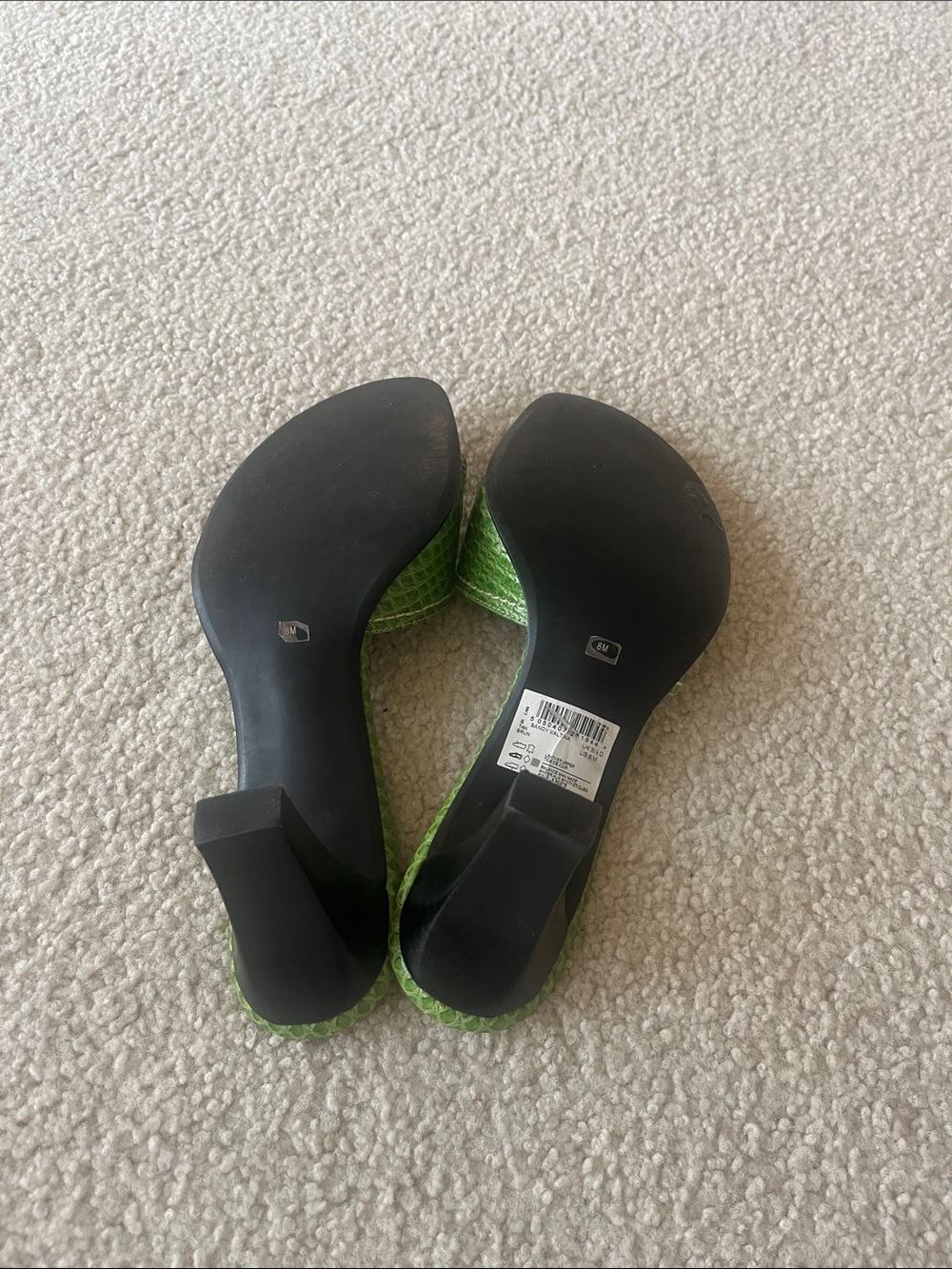 Franco Sarto Green Textured Slide Mules - Picture 5 of 5